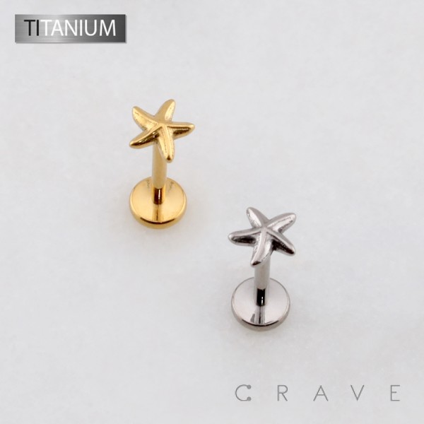 3D STARFISH SEA STAR THREADLESS PUSH IN ASTM F136 IMPLANT GRADE TITANIUM LABRET SET